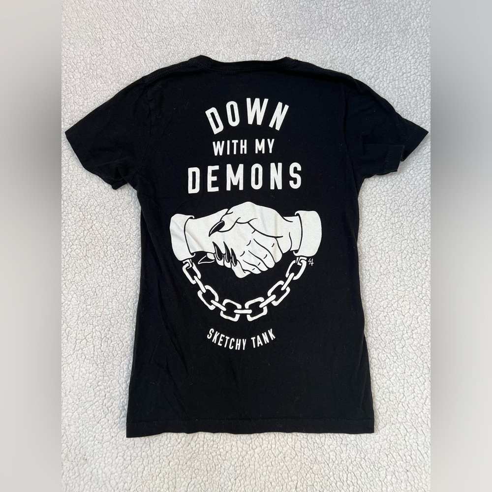 Lurking Class x Sketchy Tank women’s M short sleeve tshirt “Down With My Demons”